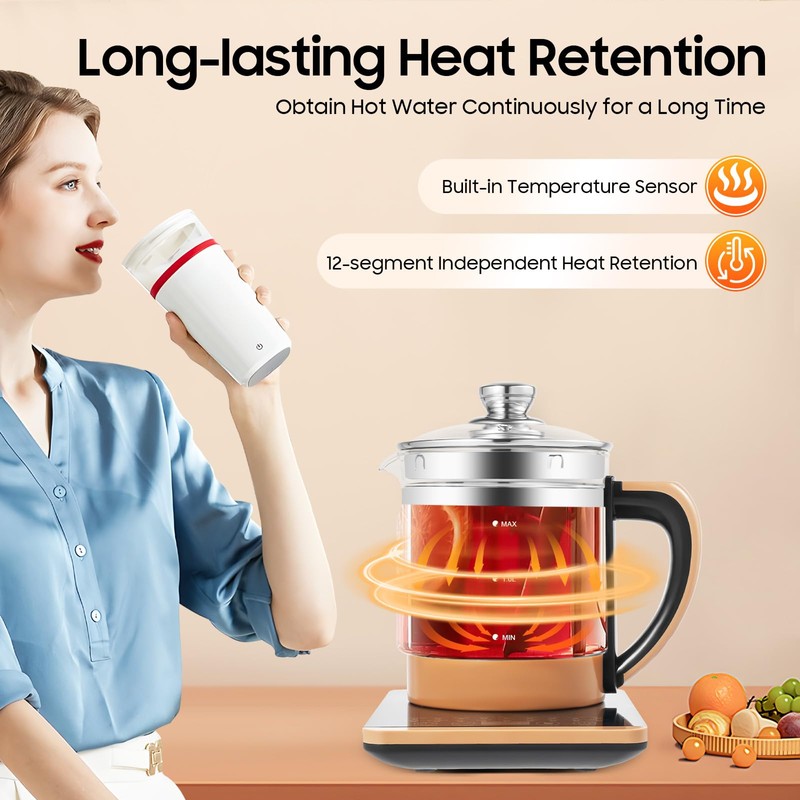 JAYGOVAN Health Pot Electric Kettle Tea Maker with Tea Infuser