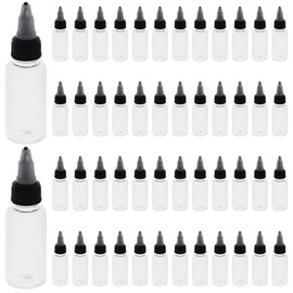 SHUATI 50Pcs Plastic Dropper, 30ML Dispensing Bottles Applicator, 1oz Drop Bottles, Empty Squeeze Container with Twist Top Cap for Liquids Oils