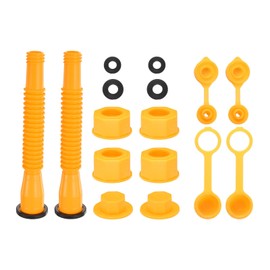 sourcing map 2set Gas Can Spout Replacement, Gas Can Nozzle Flexible Pour Nozzle w Fine/Coarse Thread Cap, Spout Sealing Cap, Gas Can Vent Cap-A/B for Most 1/2/5/10 Gal Can, Yellow