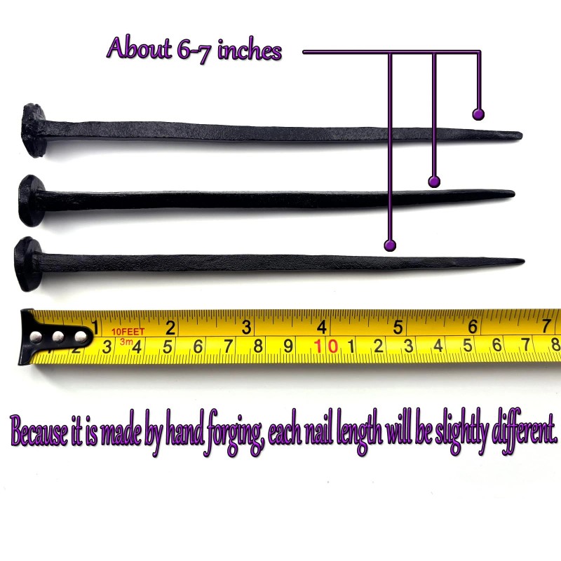 Trasextra 3 Pcs Hand Forged Nails,Hand Forged Crucifixion Nails,Jesus Cross,Iron