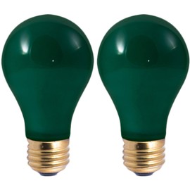 GoodBulb Saint Patty's Light Bulbs - 60 Watt A19 Shape Green Light Color - Dimmable - E26 Base (Pack of 2 Bulbs)