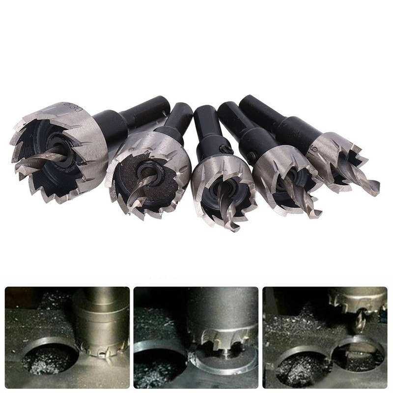 5Pcs Metal Hole Saw 16‑30mm High Speed Steel Wear Resistant