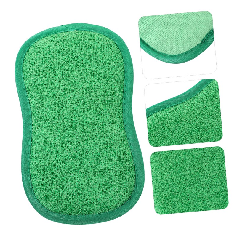 Baluue 2sets Convenient Scrub Sponge Compact Dish Sponges Yellow Cleaning