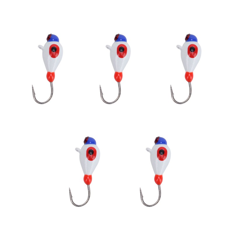 5 Pcs Winter Ice Fishing Jigs Kit Hooks Lures for
