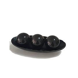 CHENGXINWENHUA Juego de bandeja y esferas/pelotas para decoración del hogar de 3 piezas, regalo ideal para bodas, ocasiones especiales y como acento decorativo en tu sala, comedor y mesa de café