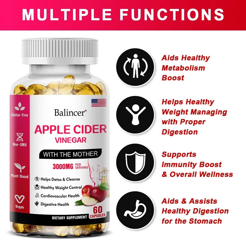 Green tea apple cider vinegar capsule: regulate the stomach, promote