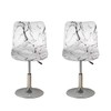 FUIALDOLG Stretch Bar Stool Covers Set of 2,White Marble Pattern