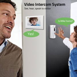 Wired Video Intercom System, 7 Inches Video Doorbell Camera with Monitor, Hard Wired Video Door Phone Support Unlock, Monitoring, Dual-Way Intercom for Villa Home Office Apartment