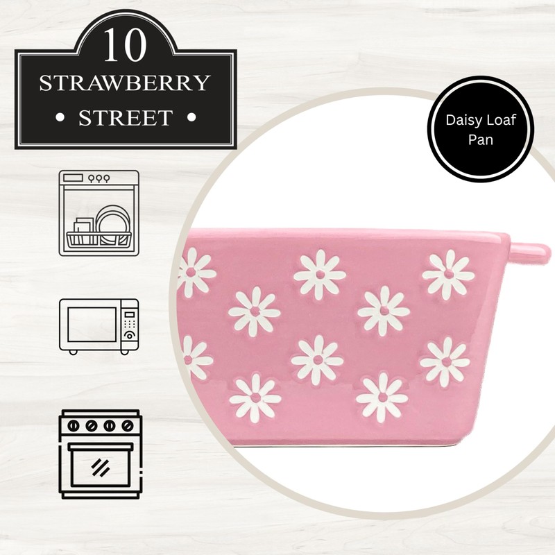10 Strawberry Street Daisy Loaf Pan, Pink