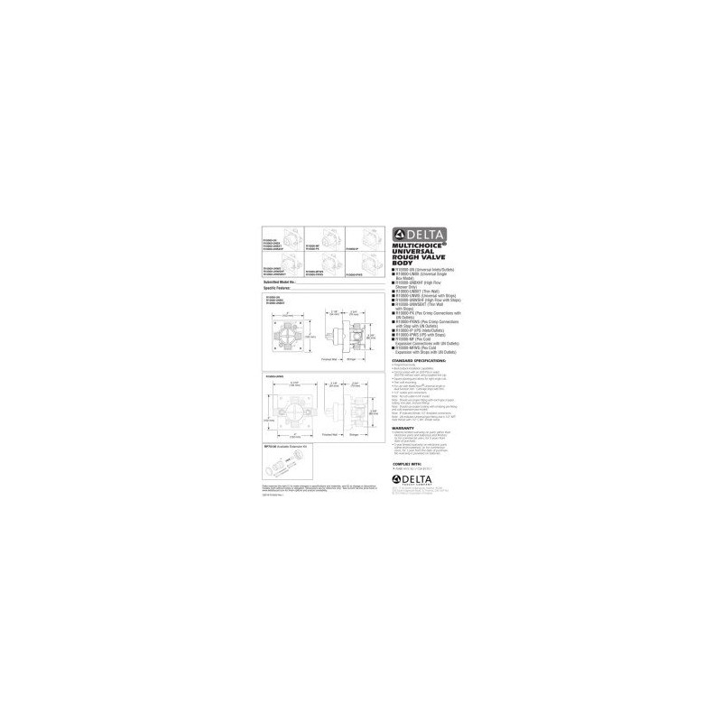 Delta Faucet R10000-UNWS MultiChoice Universal Tub and Shower Valve Body