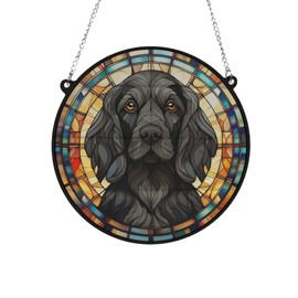 Image Industry Cocker Spaniel Black Stained Glass Effect Suncatcher - Garden Gift - Dog Gift - Pet Memorial (13cm)
