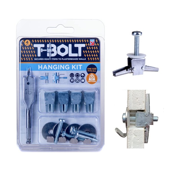 T-Bolt Plasterboard Fixing - Picture Hanging Kit 4 Pack -