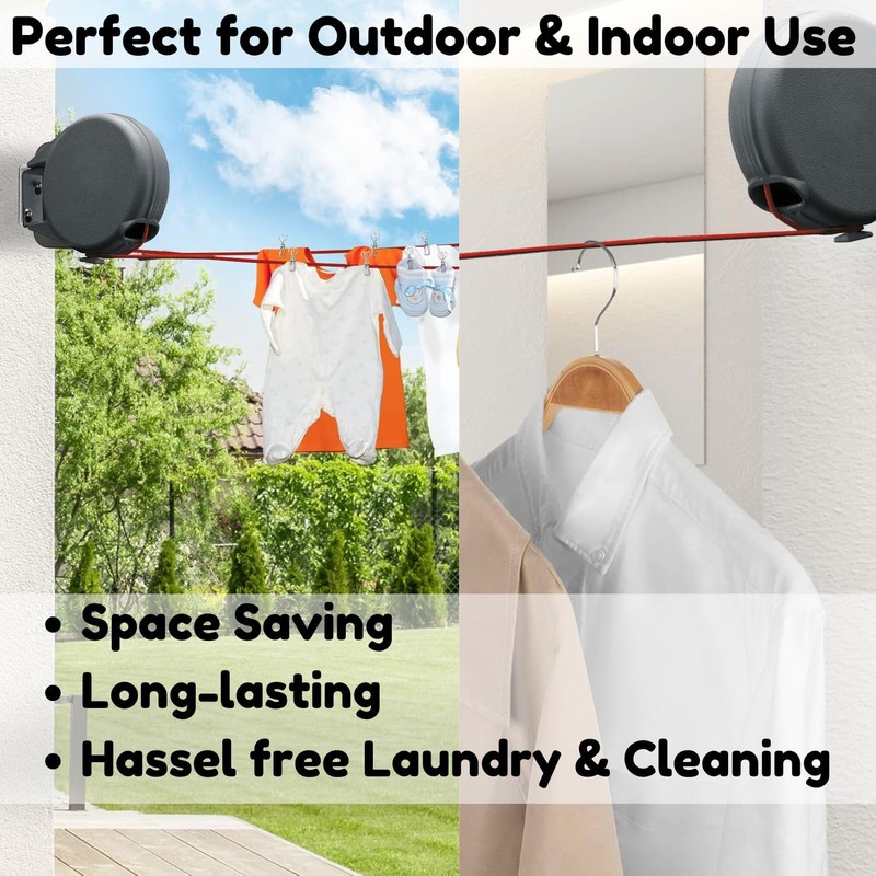 Quebec – Cordomatic Retractable washing line – Heavy Duty Wall