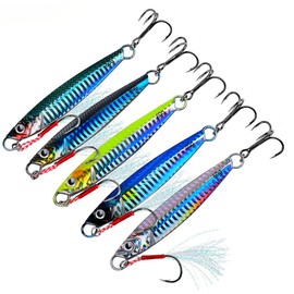 Fishing Lures Kit, 5 Pieces, Fishing Fishing Spoons Shiny Saltwater Jigs Perfect for Predators 21g 7.2cm durable and well-made freshwater saltwater bait