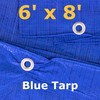 (6 Feet x 8 Feet) Blue Multi-Purpose Waterproof Poly Tarp