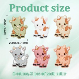 WEBEEDY 12PCS Goat Knitting Needle Stoppers Needle Point Protectors Needle End Caps Small Knitting Tip Protectors Needle Hugger Knitting Crochet Supplies Accessories for Knitting Gifts