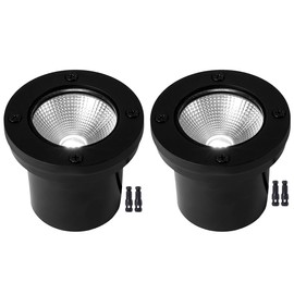 EAGLOD 12W LED Well Light, Low Voltage Landscape Lights,12V-24V Outdoor In Ground Lights, IP67 Waterproof Landscape Lighting with Honeycomb Version 5000K White for Garden,Driverway… (2 Pack)