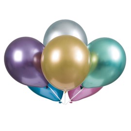 Assorted Solid Color Platinum Latex Balloons 11"(Pack of 6) - Vivid Design, Perfect for Weddings, Birthdays, Anniversaries, Parties, Celebrations, & More