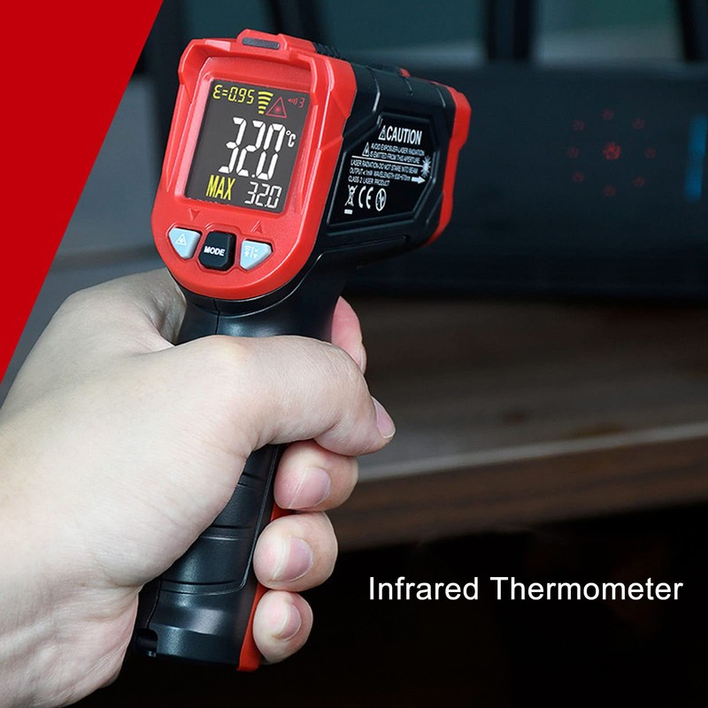 Infrared Thermometer, Digital Infrared Thermometer -50°C - 880°C, 4-Digit Display,