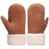 Harssidanzar Mitten Gloves For Mens,Winter Cold Weather Sheepskin Shearling Heated