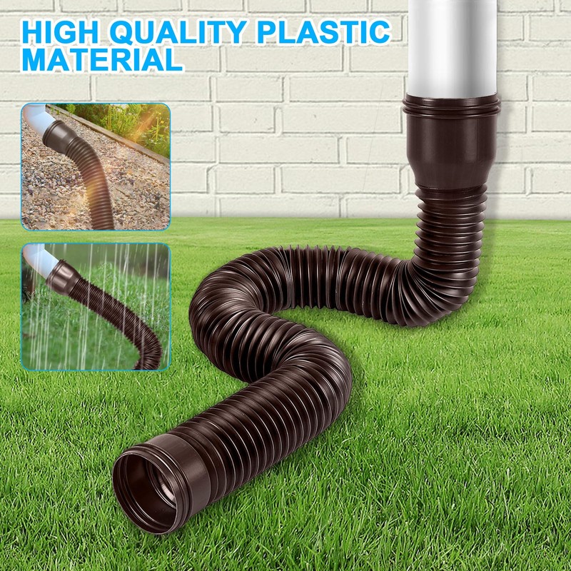 Gutter Flexible Downpipe Extension, Rain Gutter Drain, Round Extension for