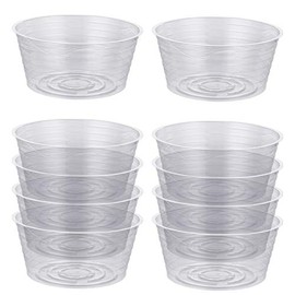 Idyllize 10 Pieces of 6 Inch Clear Thin Deep Plastic Plant Saucer Drip Tray for Pots (6'')