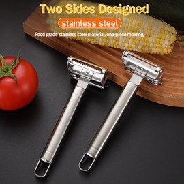 DIYBravo Pack of 2 Stainless Steel Corn Peeler Vegetable Peeler Fruit Peeler Corn Stripper Magic Corn Cob Stripping Tool Corn Peeler Kitchen Aid (Vegetable Peeler)