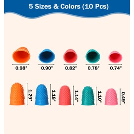 10 Pcs Rubber Fingers Tips for Sorting Papers, Reusable Rubber Thimble