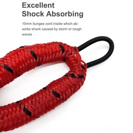 Bungee Dock Lines for Boat Shock Absorb Dock Tie Mooring Rope Boat Accessories 4-5.5 ft,4Pack (RED&Black spot)