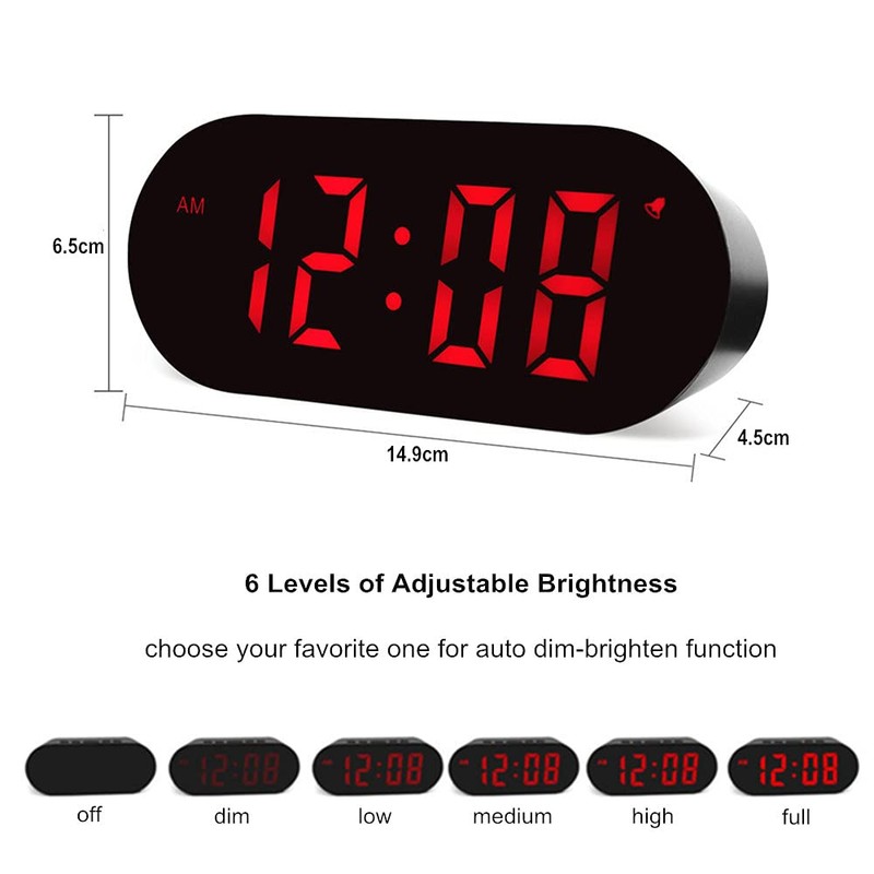FAMICOZY Simple Easy to Use Digital Alarm Clock,Small Compact,Auto Dim