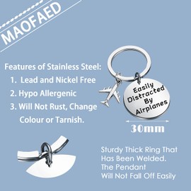 MAOFAED Airplane Gift Pilot Gift Plane Keychain Aviation Gift Easily By Airplane