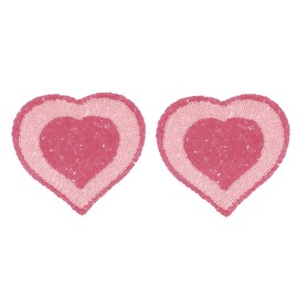 LEOMOSTE Shiny Sequin Nipple Cover Novelty Silicone Adhesive Pasties Bra Shiny Sticker Covers Pads Rose Pink