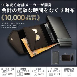 Pularys Compact Wallet, Mini Wallet, Mini Wallet, Men’s RAVEN RFID Wallet, Brown, Small