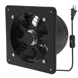 Pinelicorn 8 Inch Wall Mounted Window Exhaust Fan 80W 500CFM Black Metal Ventilation Fan for Kitchen Bathroom Garage Commercial Use (8Inch)