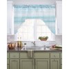 Gradient Aqua Blue Swag Valances for Windows,Modern Solid Swag Kitchen