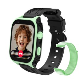 4G Safe Smart Watch Phone for Kids with GPS Tracker Whatsapp 1.83" Large Touch Screen WiFi, Call, Voice Video Chat, SOS, Bluetooth, Alarm, Pedometer, Music, Camera Smartwatch for Age 4-15 Gift Green