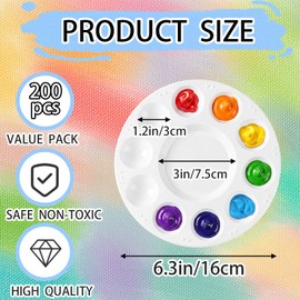 BMMN 200PCS Paint Tray Palettes for Kids, White