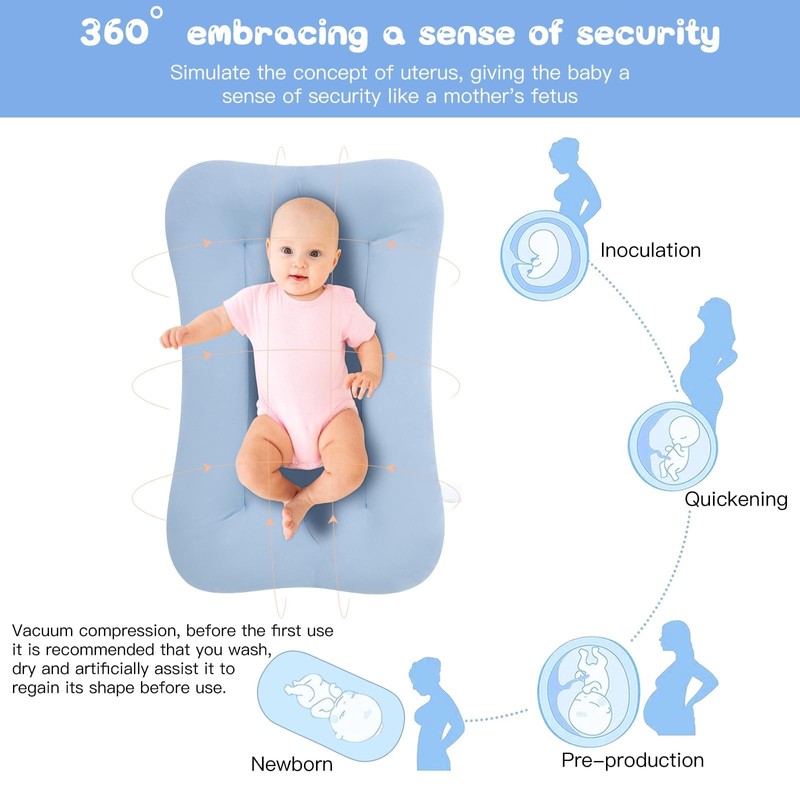 Lucakuins Baby Lounger for Newborn, 0-24 Months, Bionic Design Infant