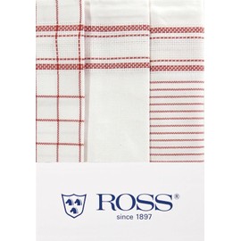 Ross - Cotton - Set of 3 Tea Towels (Red)