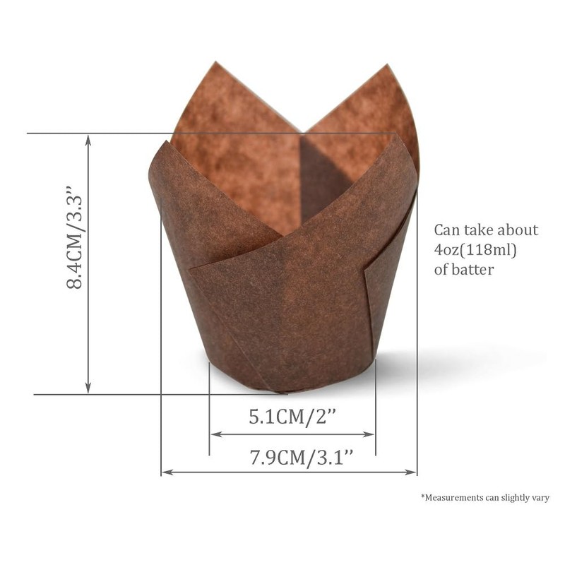 Black Medium Size Tulip Baking Cups Cupcake Liners Muffin Liners