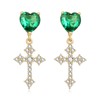 AENEAS Cross Dangle Stud Earrings for Women Gold Plated Sterling