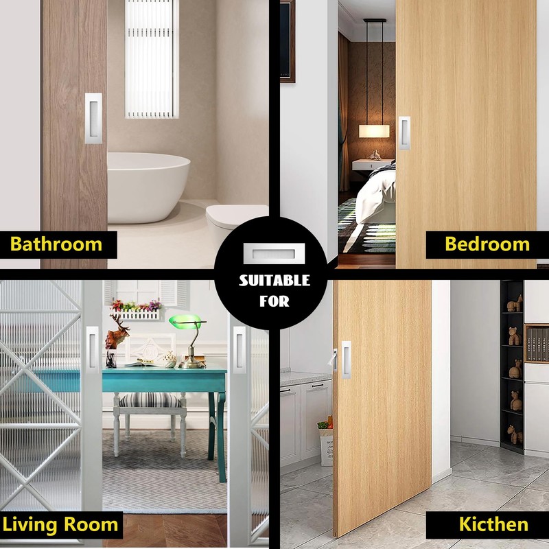 bealy Pocket Door Handles and Edge Pull Matte, 2 Set