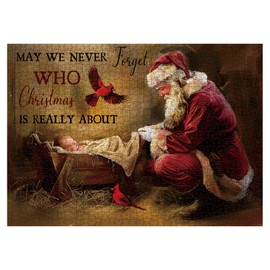 Christmas Jesus Nativity Puzzles for Adults 1000 Pieces, Religious Holiday Santa Claus Jigsaw Puzzles, Art Christian Xmas Puzzles