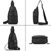 newsbirds Small Leather Chest Bag Crossbody for Men Women One