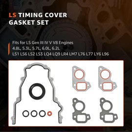 LS Timing Cover Gasket Set & Water Pump Gaskets Fits 4.8 5.3 5.7 6.0 6.2L LS Gen III IV V Engine - LS1 LS6 LS2 LS3 LQ4 LQ9 LR4 LM7 L59 L76 L77 LY6 L96 Replace# TCS45993 TCS10448 12633904