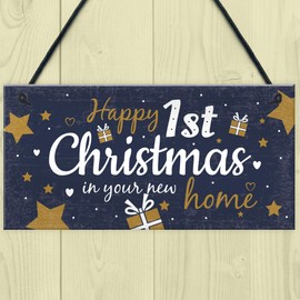 RED OCEAN 1st First Christmas In New Home Hanging Wall Xmas Tree Decoration Plaque Friendship Gifts
