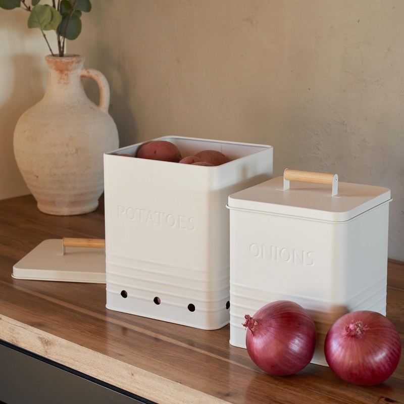 Beautiful Potato and Onion Storage Container Set - Perfectly Sized