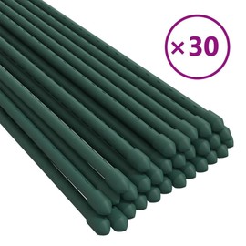 Heemab Garden Plant Stakes 30 pcs Green 59.1" Steel, Durable Support for Climbing Plants and Flowers