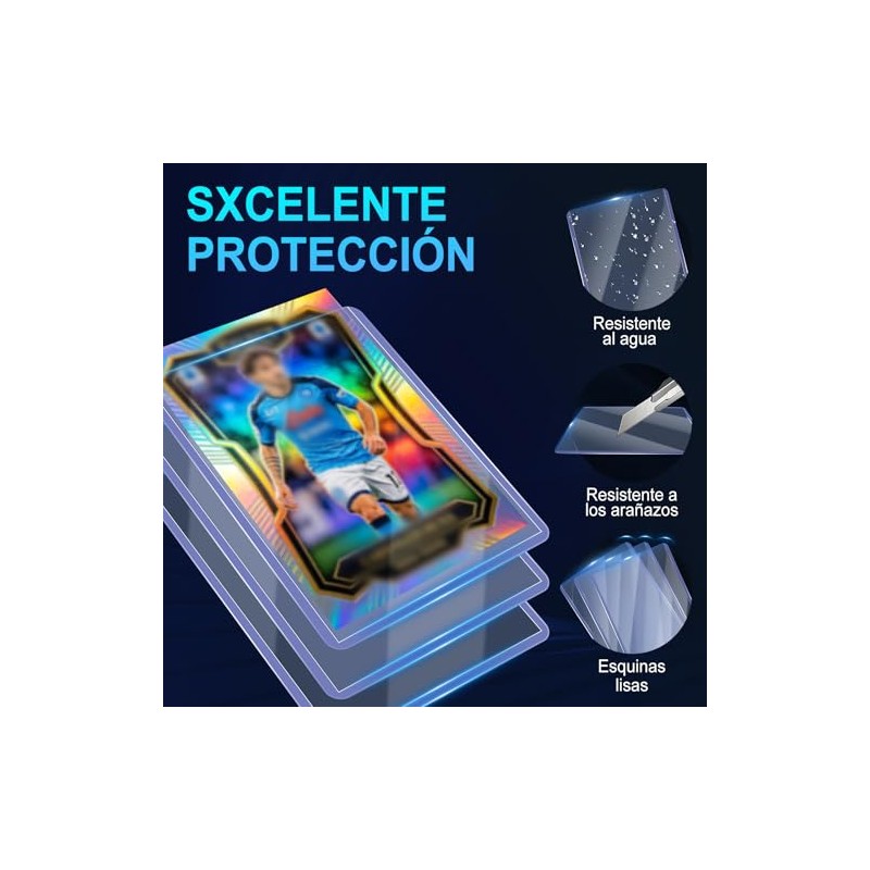 200 PCS Clear Card sleeves, 3 x 4 Pulgadas, Top