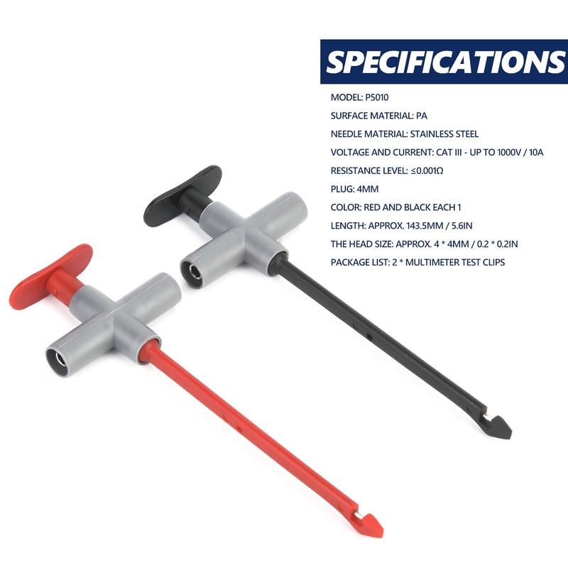 Puncture Probe Wire Piercing Test Clip 2PCS P5010 Automotive Test